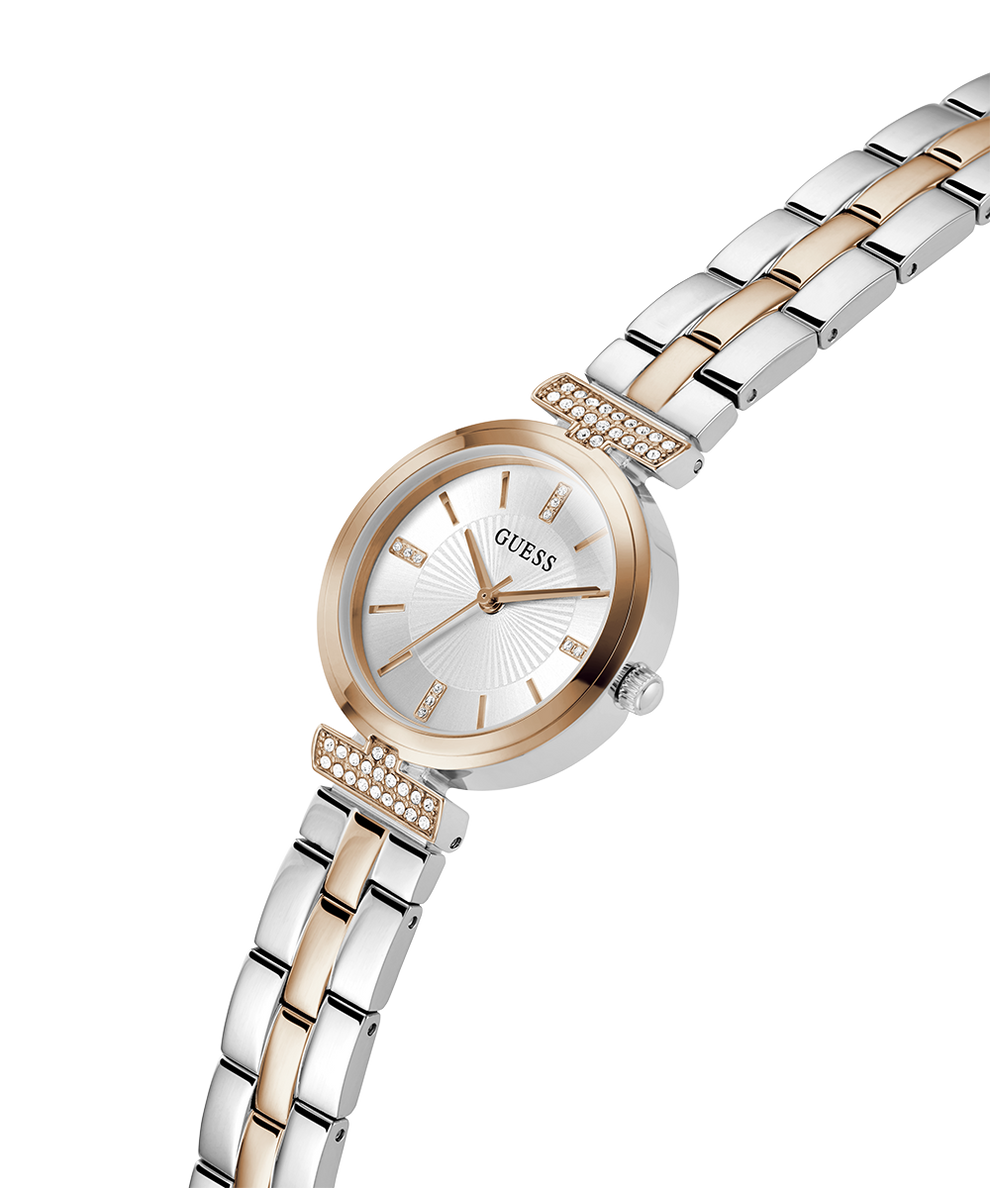 GUESS Ladies 2-Tone Rose Gold Tone Analog Watch