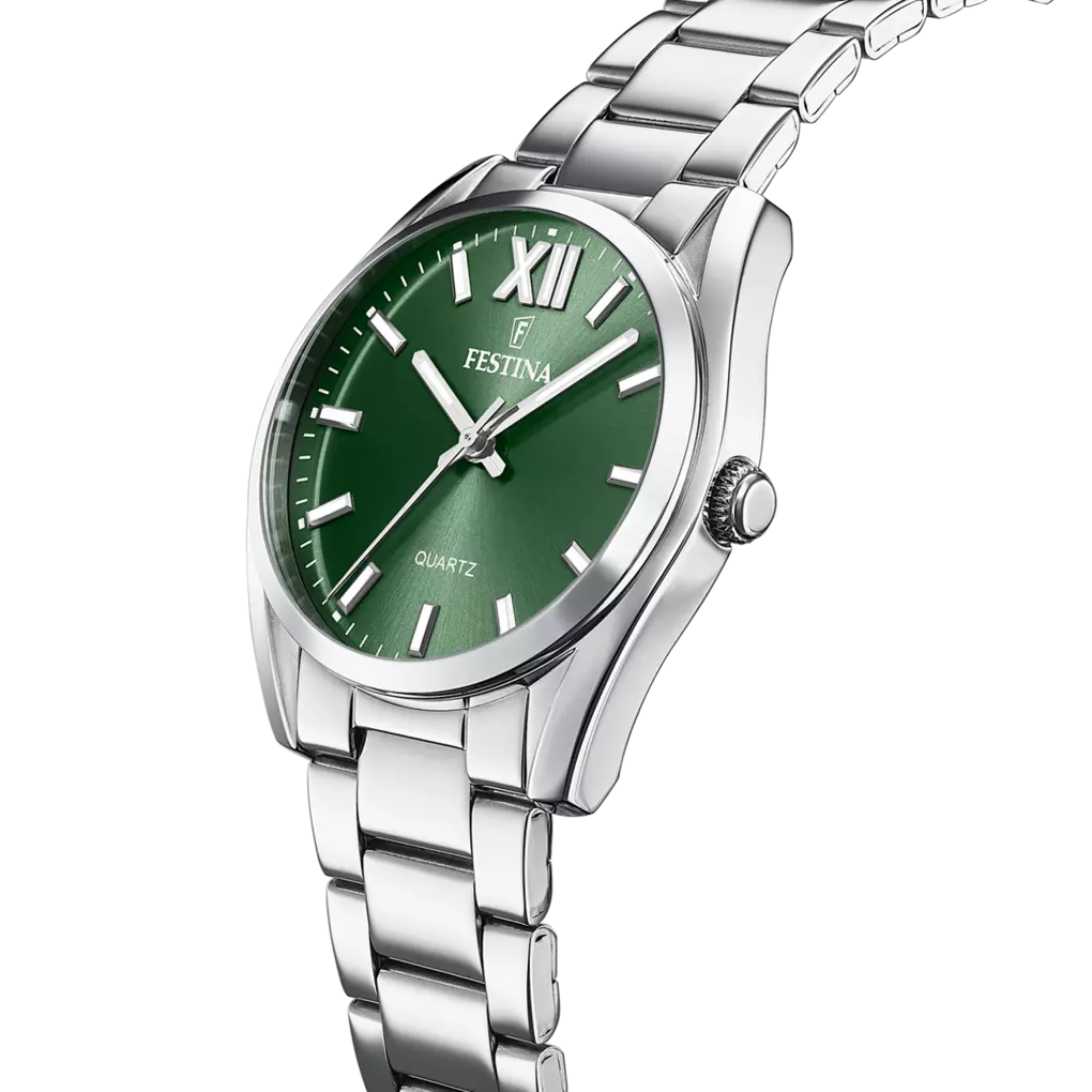 FESTINA WATCH F20622/4 ALEGRÍA COLLECTION, GREEN STEEL STRAP, WOMEN'S.