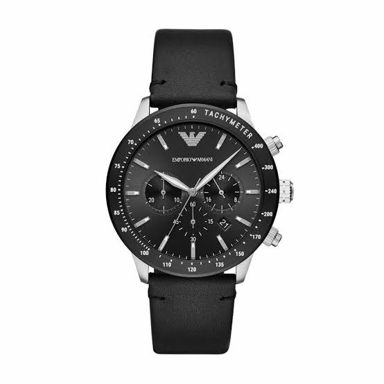 Emporio Armani Mario Black Leather