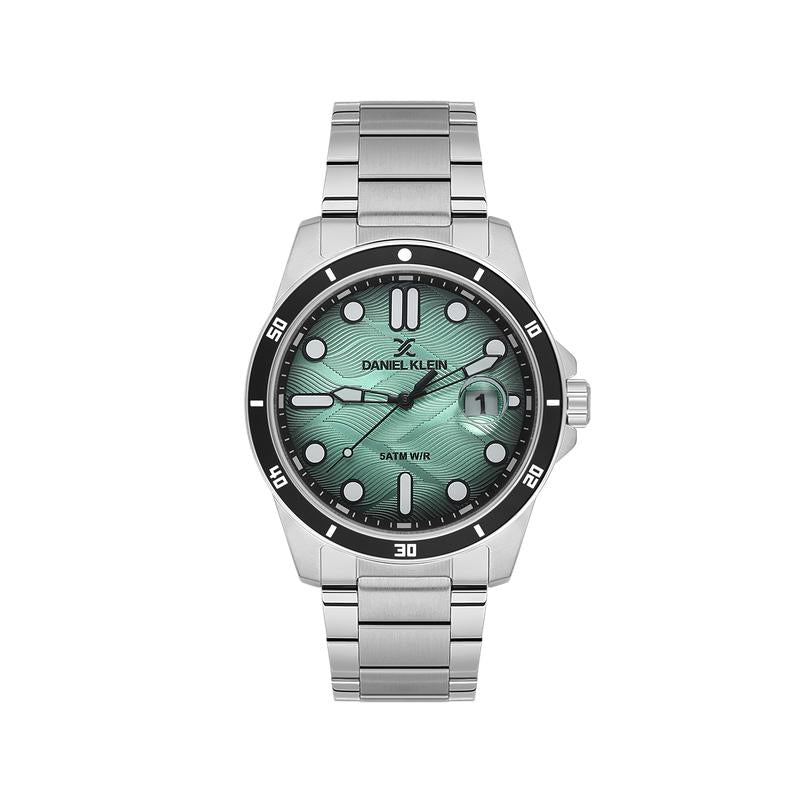 Daniel Klein Men’s Stainless Steel Sports Watch with Ice Green Textured Dial