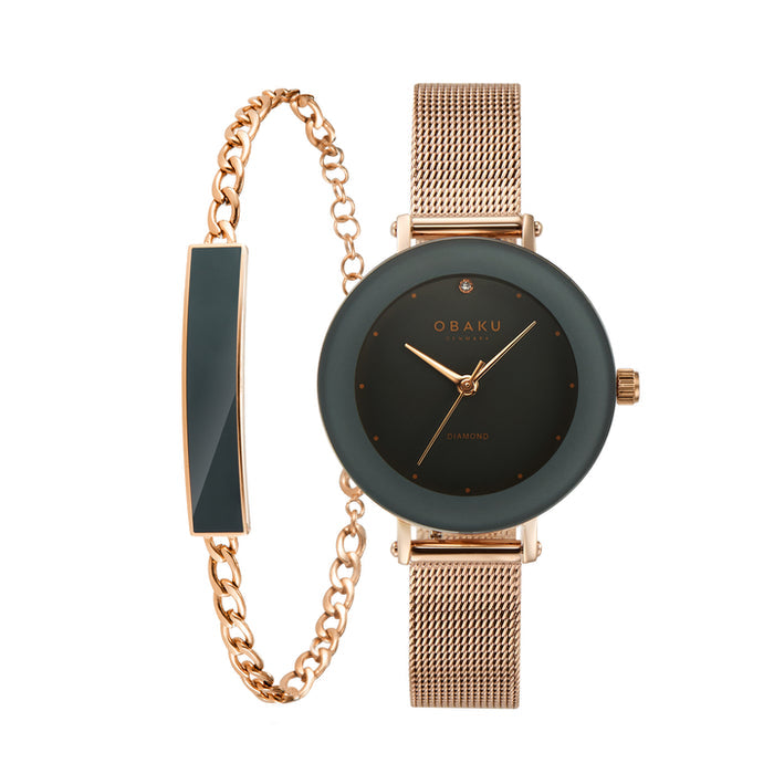 Obaku Lilje Blush Ladies Watch Boxset