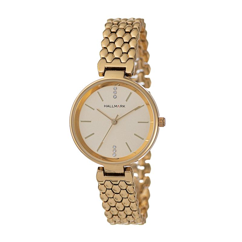 Hallmark Ladies Gold-Tone Bracelet Watch