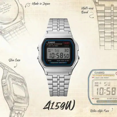 Casio Retro Silver A159WA-N1