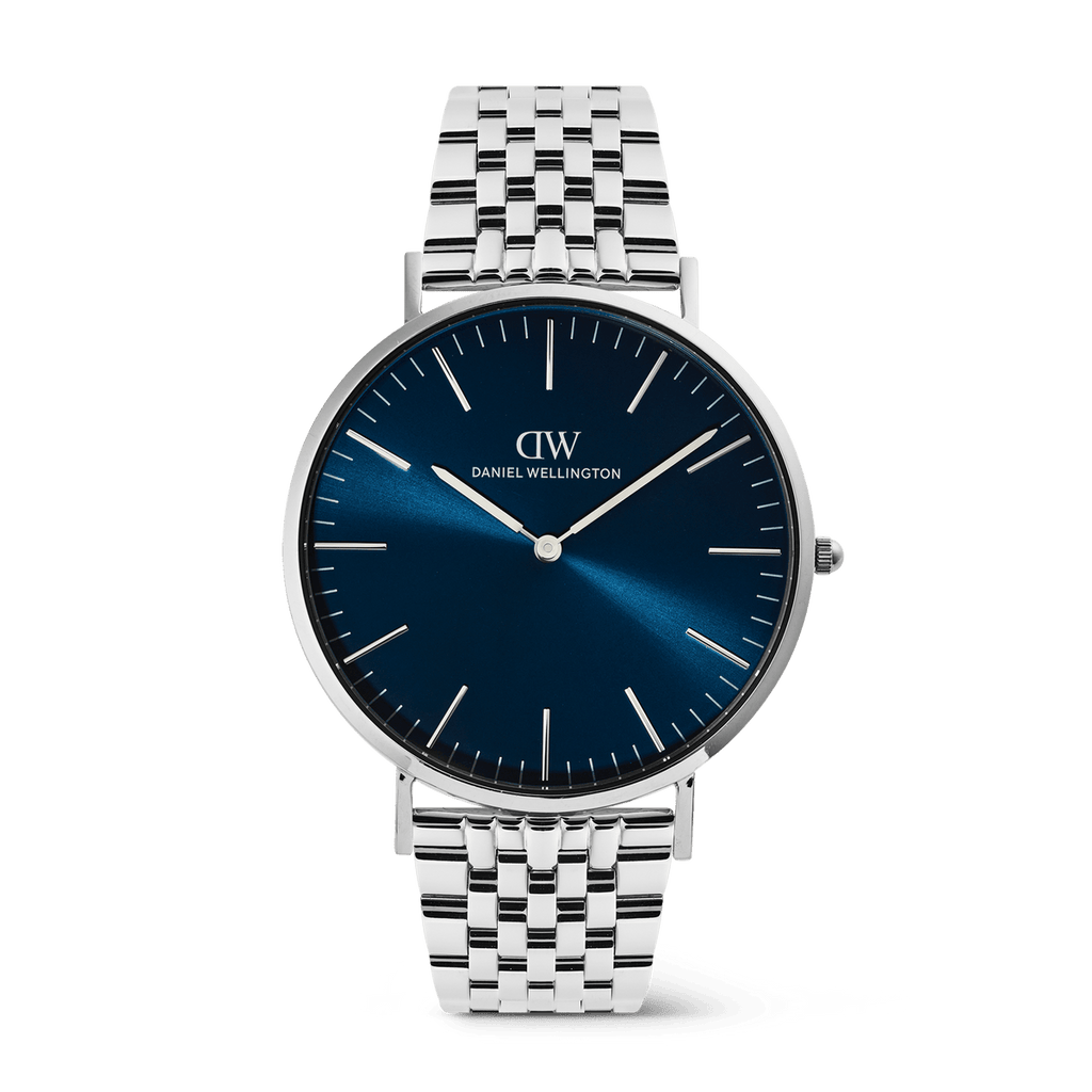 Daniel Wellington Classic 7-Link Arctic Silver 40mm Men's Watch