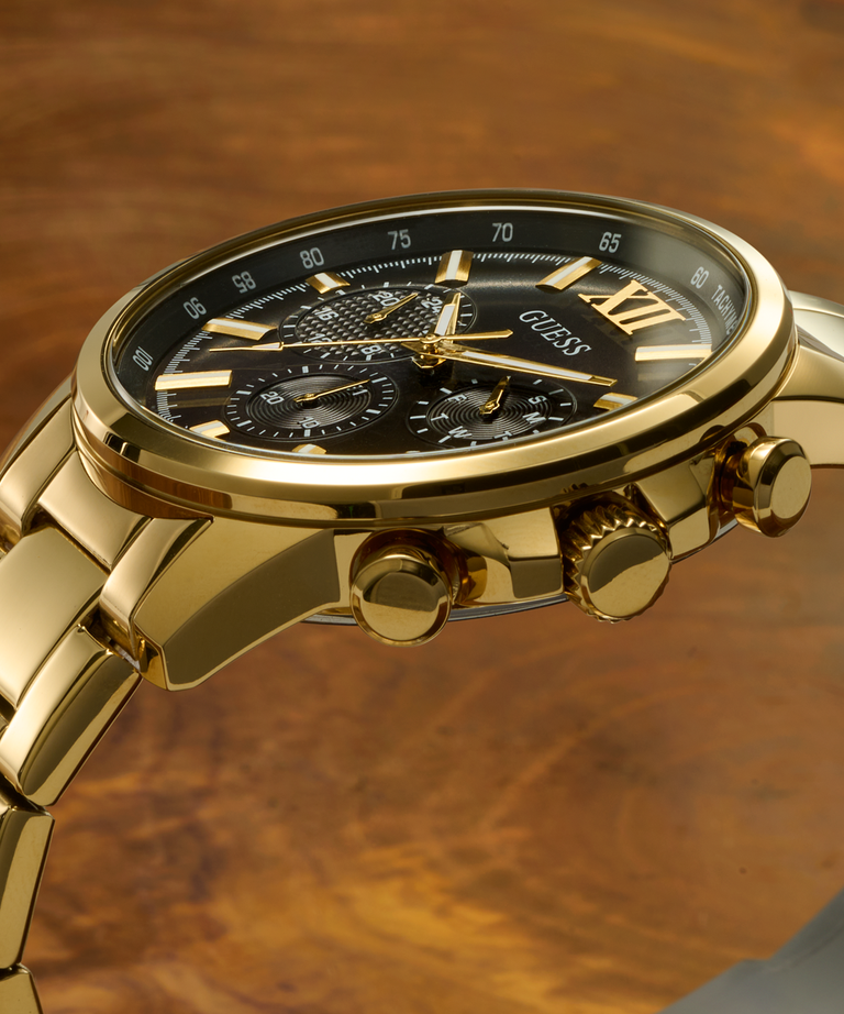 GUESS Mens Gold Tone Multi-function Watch
44mm
