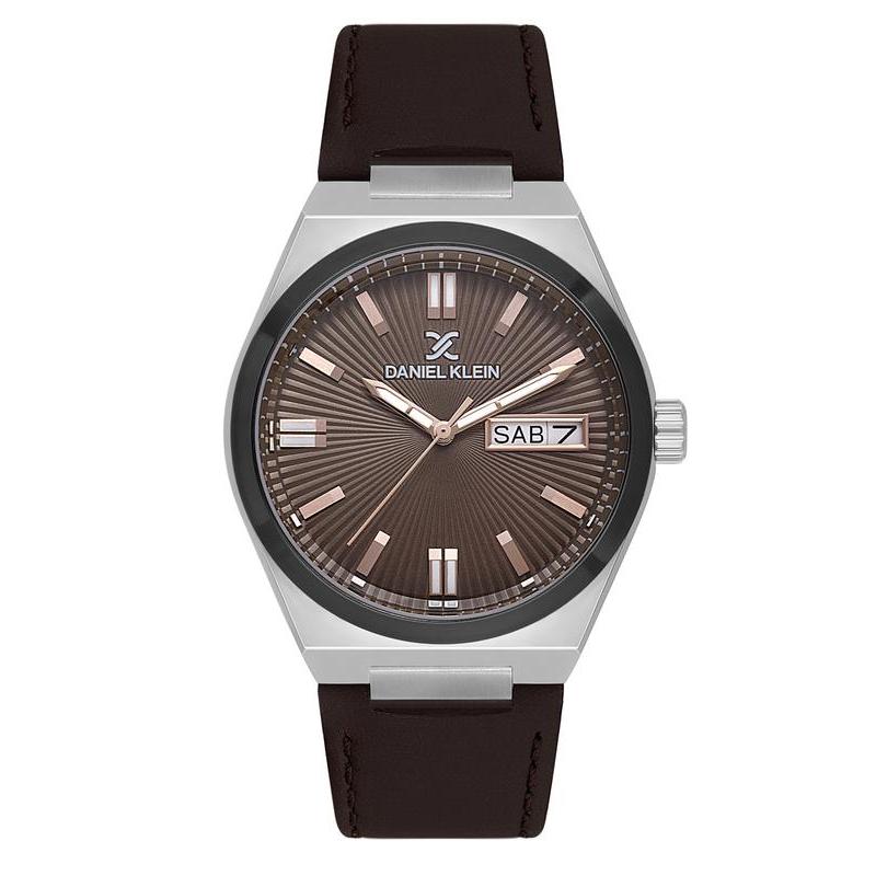 Daniel Klein Men's Round Quartz Watch with Dark Brown Dial