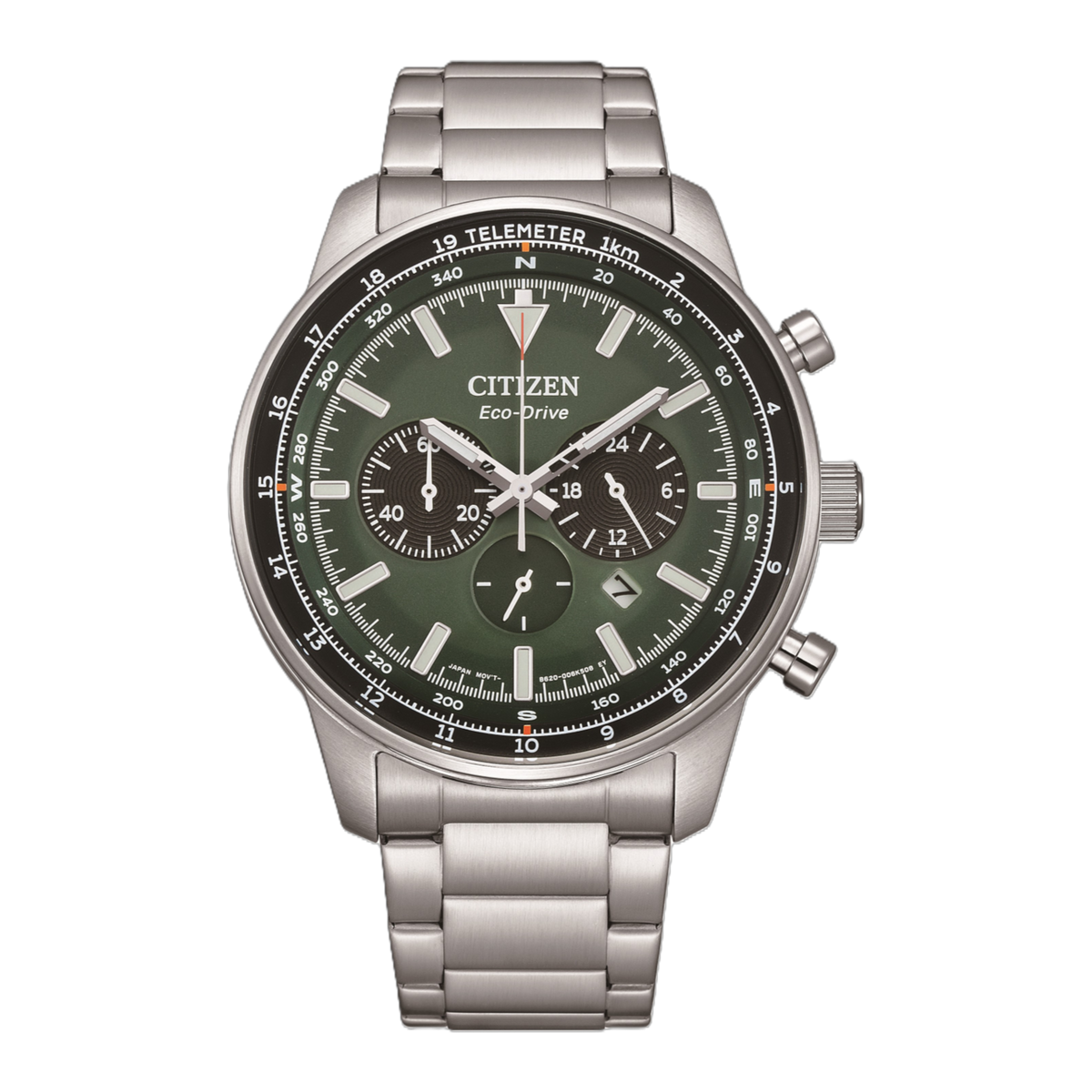 Citizen gents Chronograph Eco-drive green dial