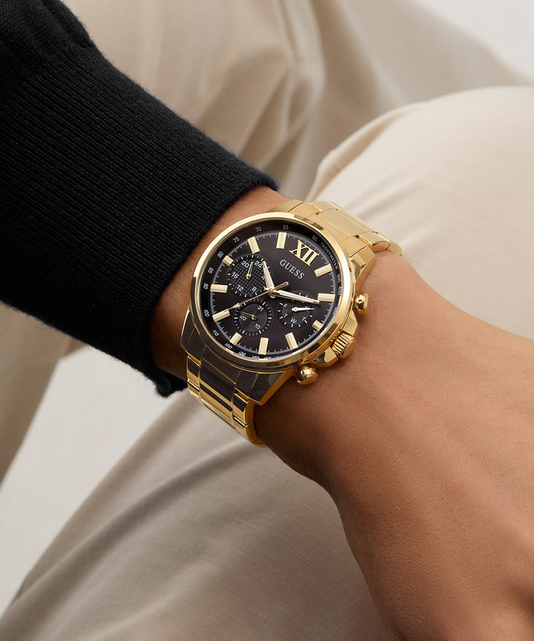 GUESS Mens Gold Tone Multi-function Watch
44mm