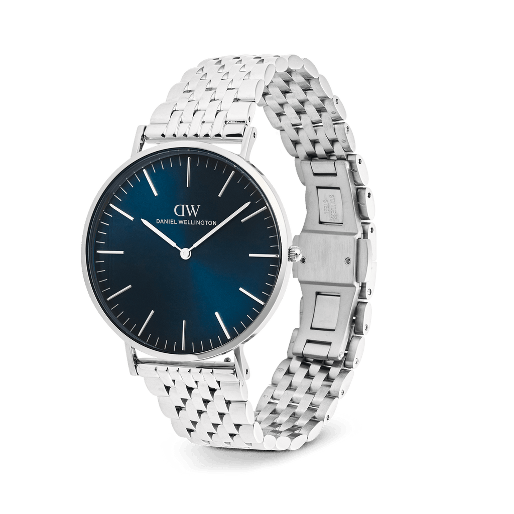 Daniel Wellington Classic 7-Link Arctic Silver 40mm Men's Watch