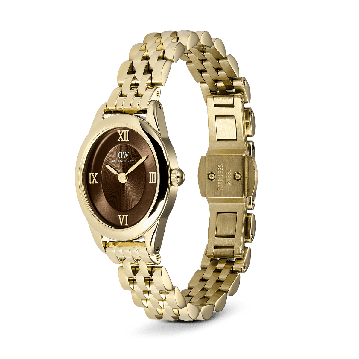 Daniel Wellington Ophelia Mini Beans Link Amber Gold 20mm Women's Watch