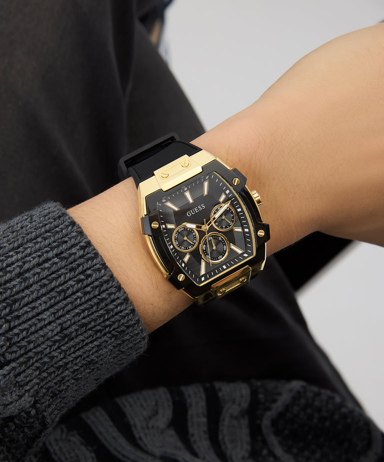 GUESS Mens Black Gold THE SIGNATURE ICON Watch
44mm
