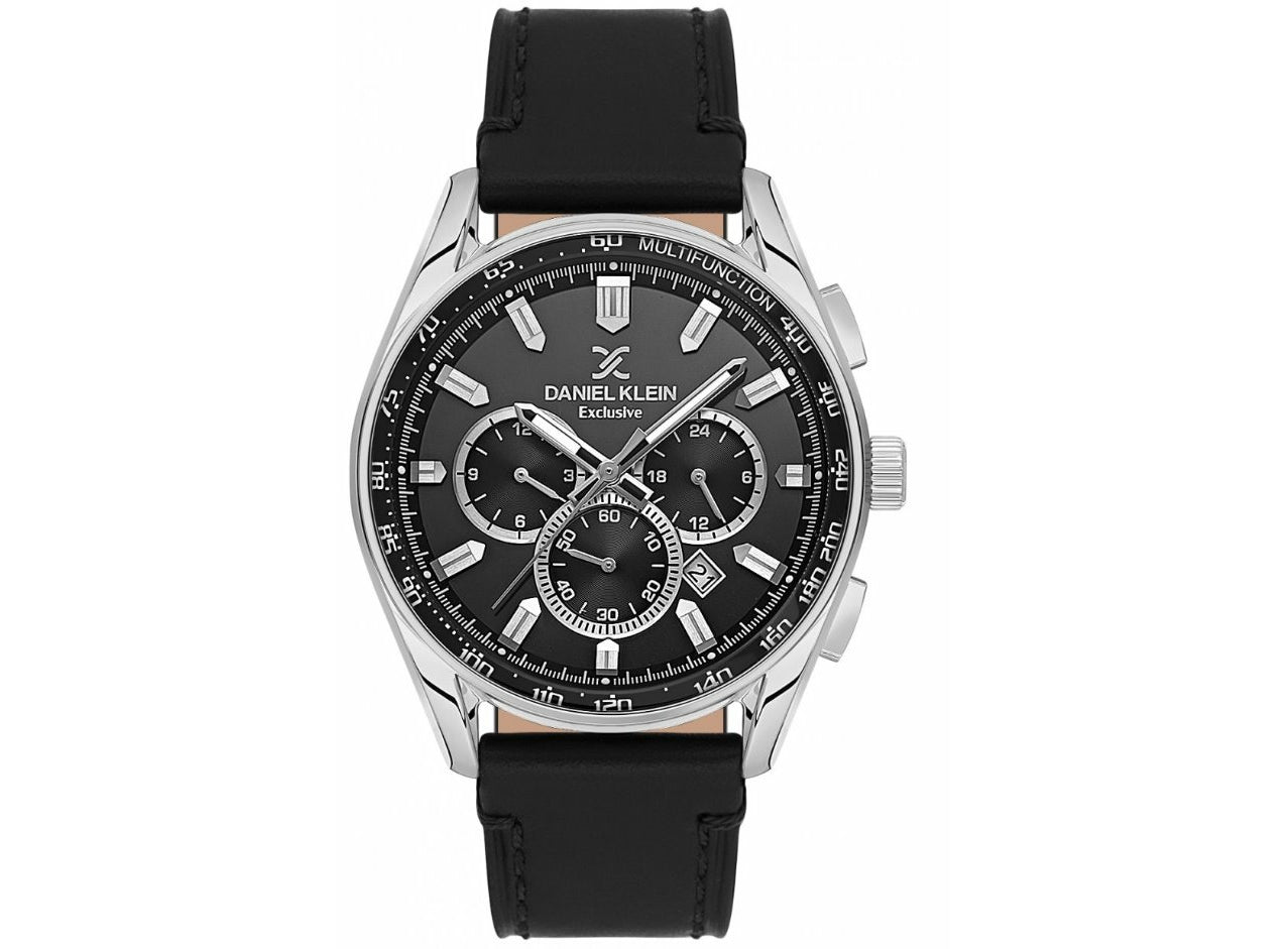 Daniel Klein Exclusive Gents Black Leather Strap Watch DK.1.13902-1