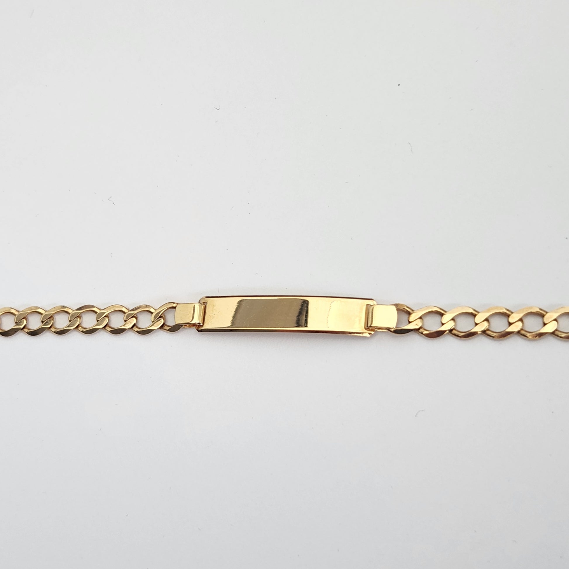 9ct Gold Gents Curb Link ID Bracelet
