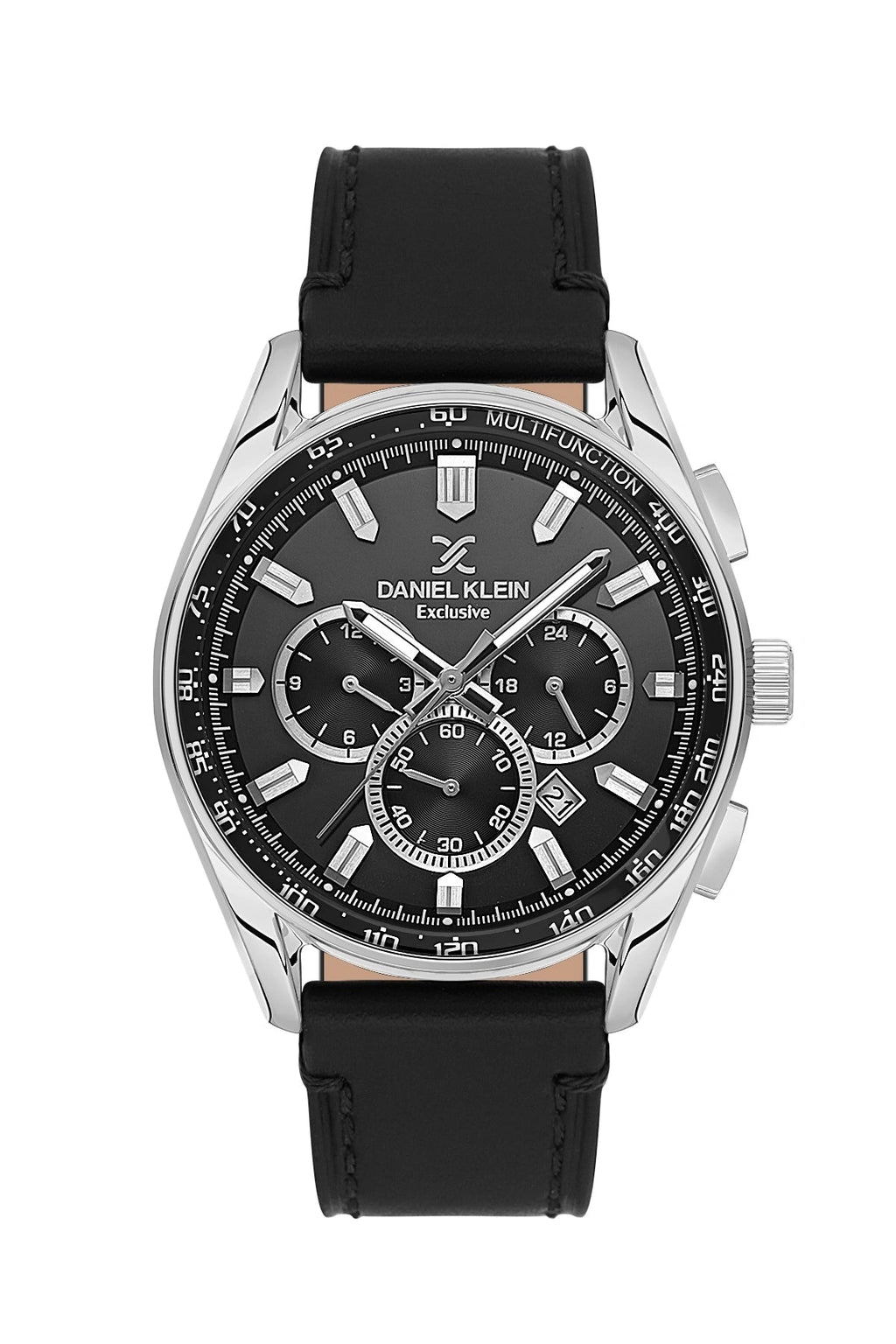 Daniel Klein Exclusive Gents Black Leather Strap Watch DK.1.13902-1
