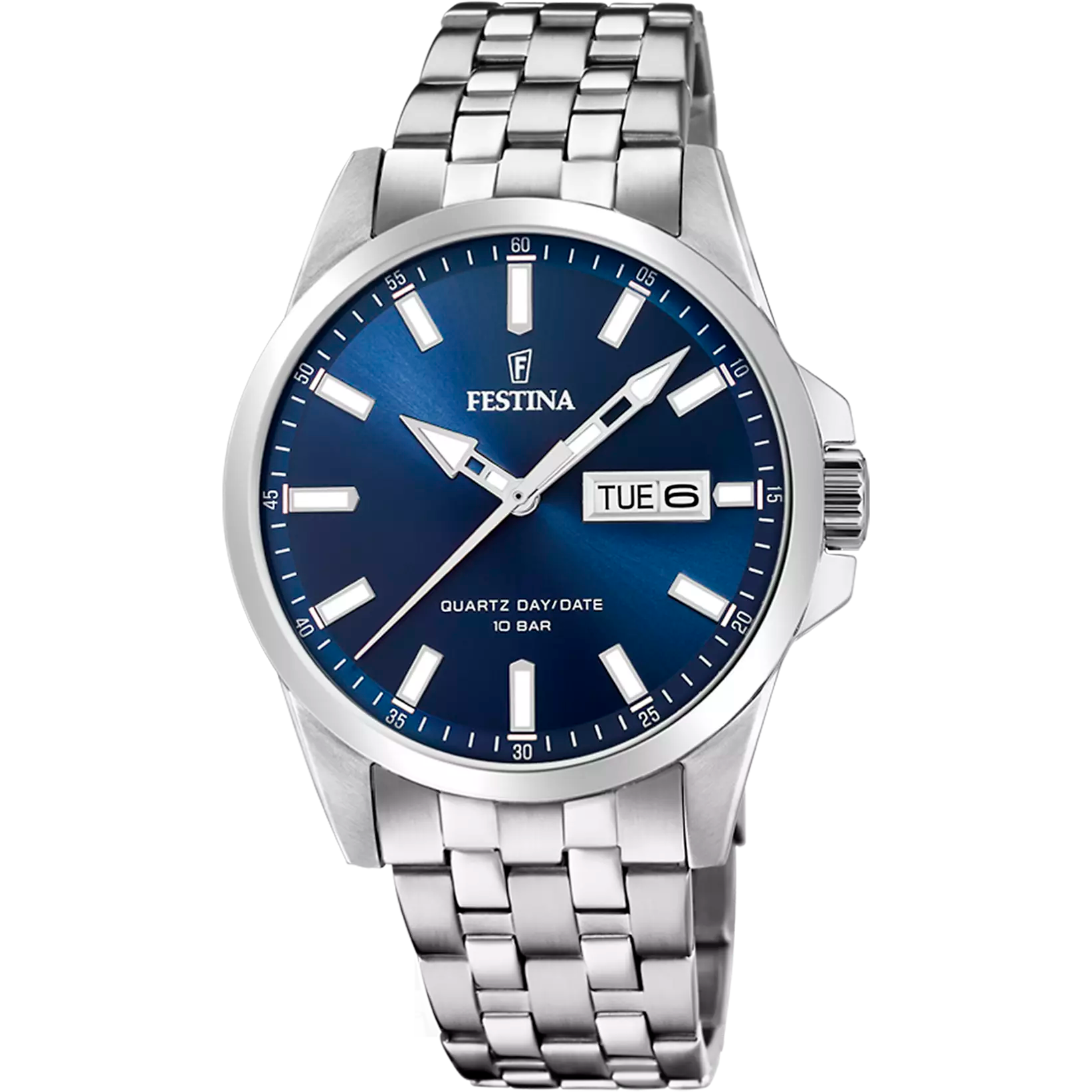 FESTINA CLASSICS WATCH F20357/3 BLUE STEEL STRAP, MEN