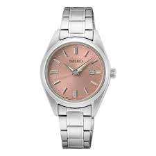 Seiko ladies pink dial sapphire crystal