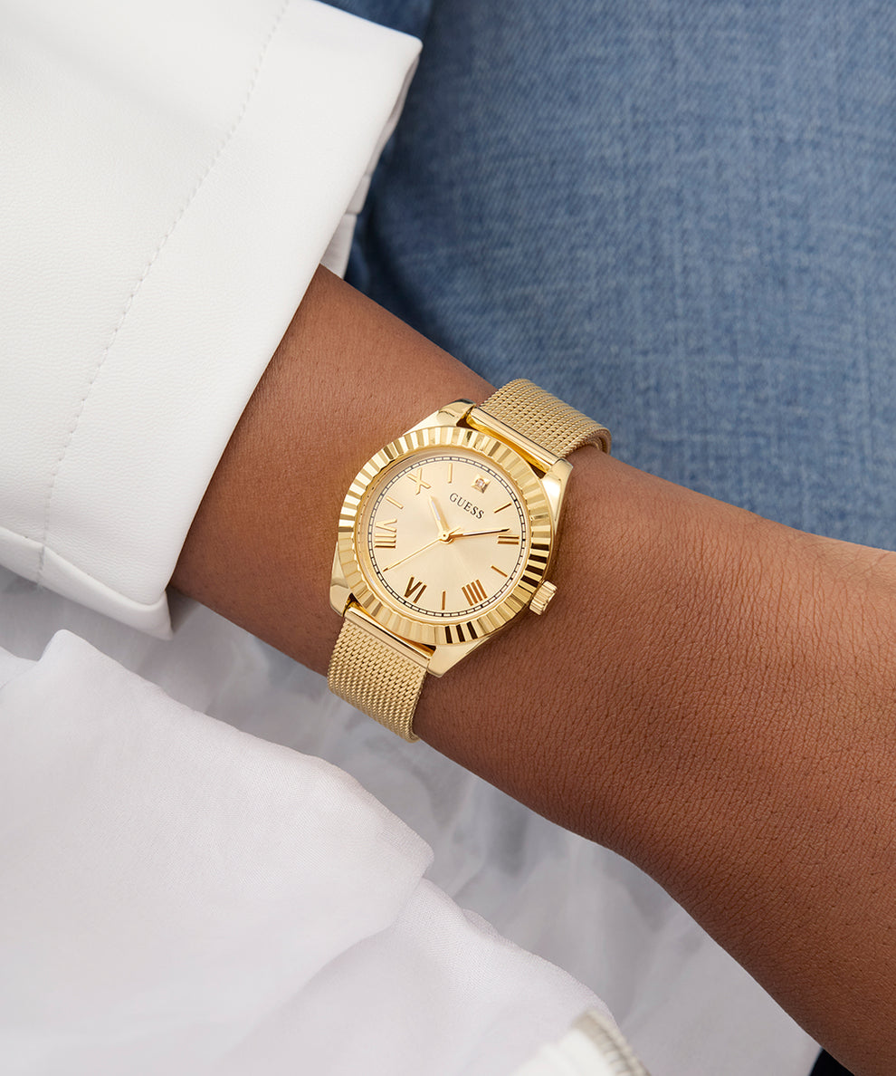 GUESS Ladies Gold Tone Analog Watch