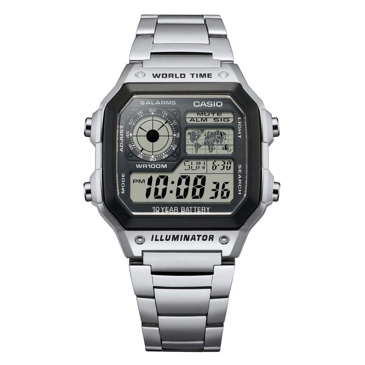 Casio illuminator world time metal