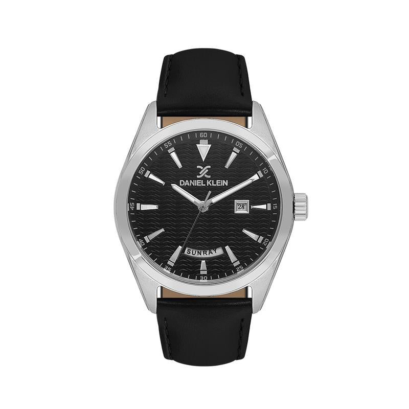 Daniel Klein Men’s Silver-Tone Watch with Black Dial