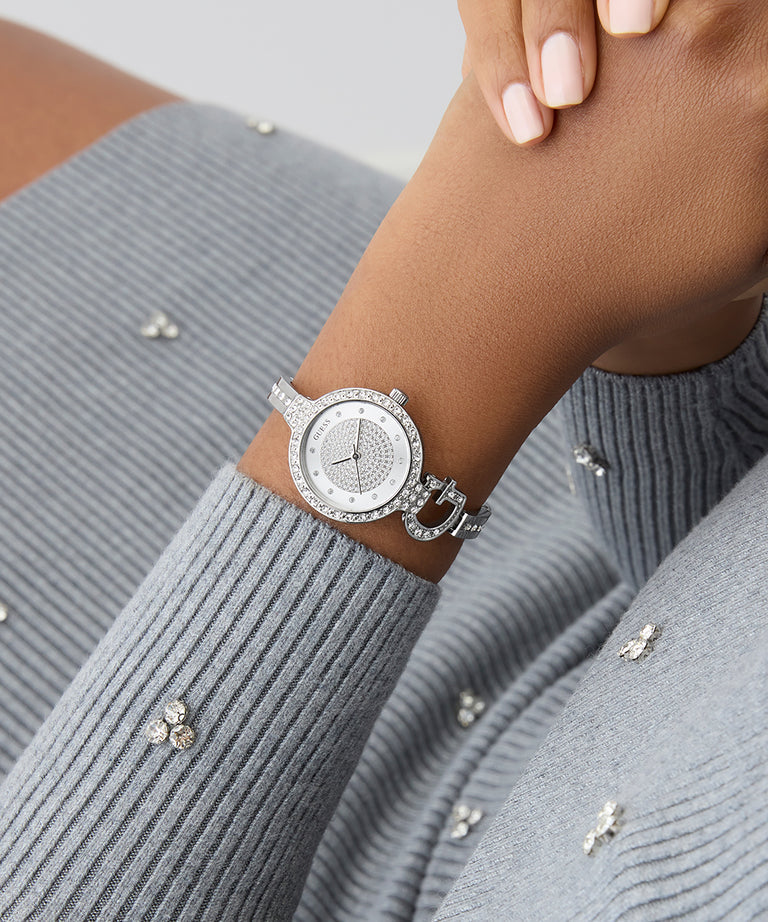 GUESS Ladies Giselle Silver Tone Analog Watch