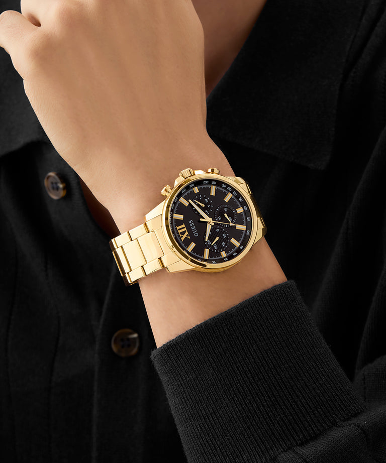 GUESS Mens Gold Tone Multi-function Watch
44mm