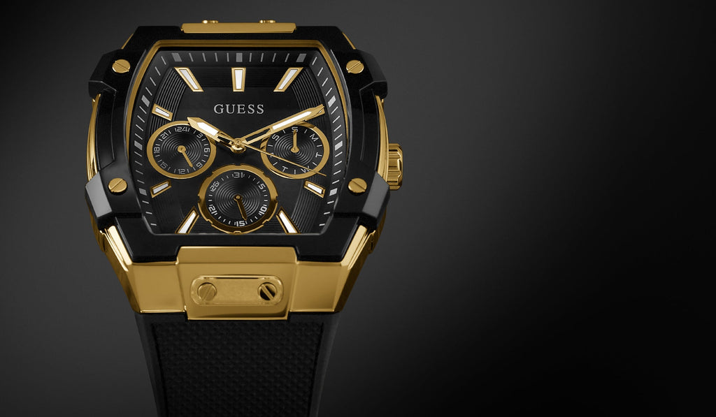 GUESS Mens Black Gold THE SIGNATURE ICON Watch
44mm