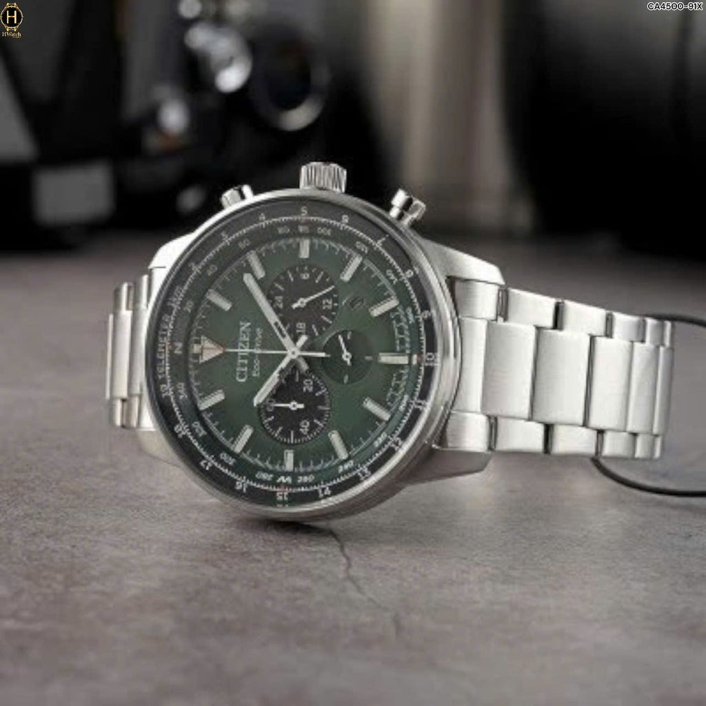 Citizen gents Chronograph Eco-drive green dial