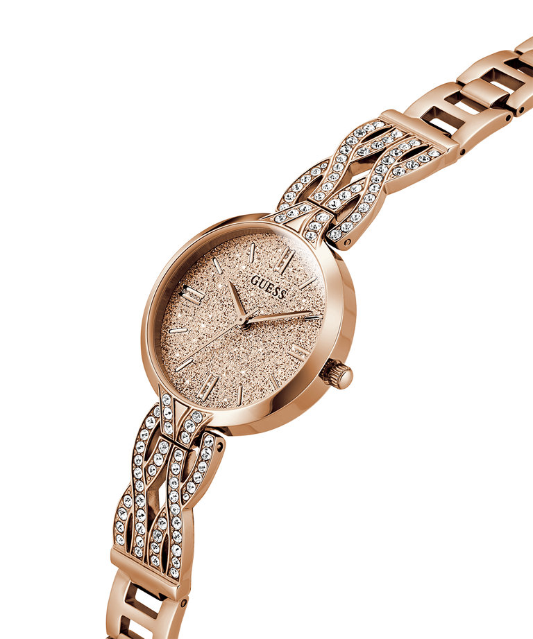 GUESS Ladies Rose Gold Tone Analog Watch
