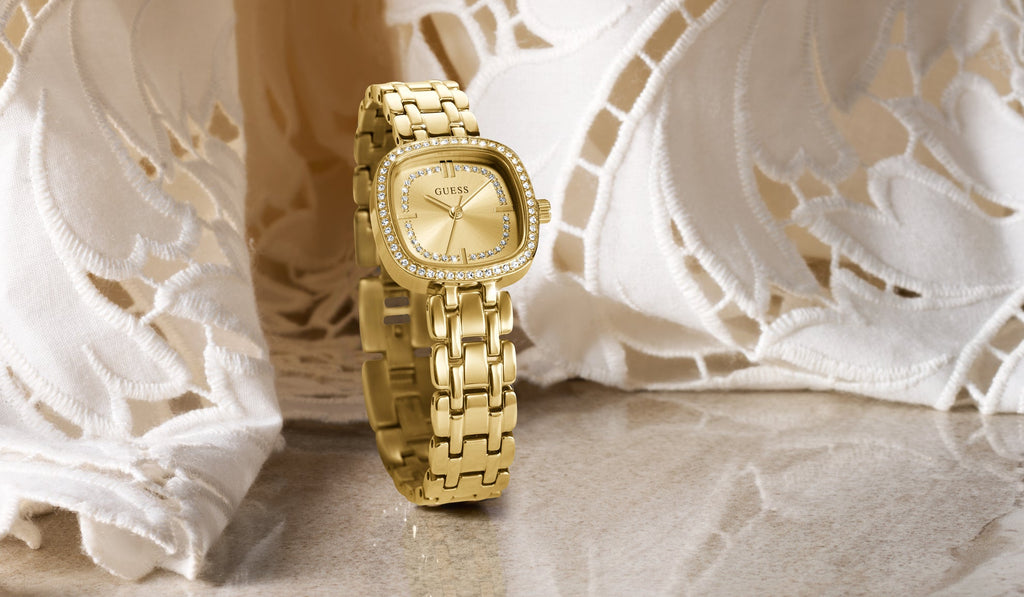 GUESS Ladies Hazel Gold Tone Analog Watch