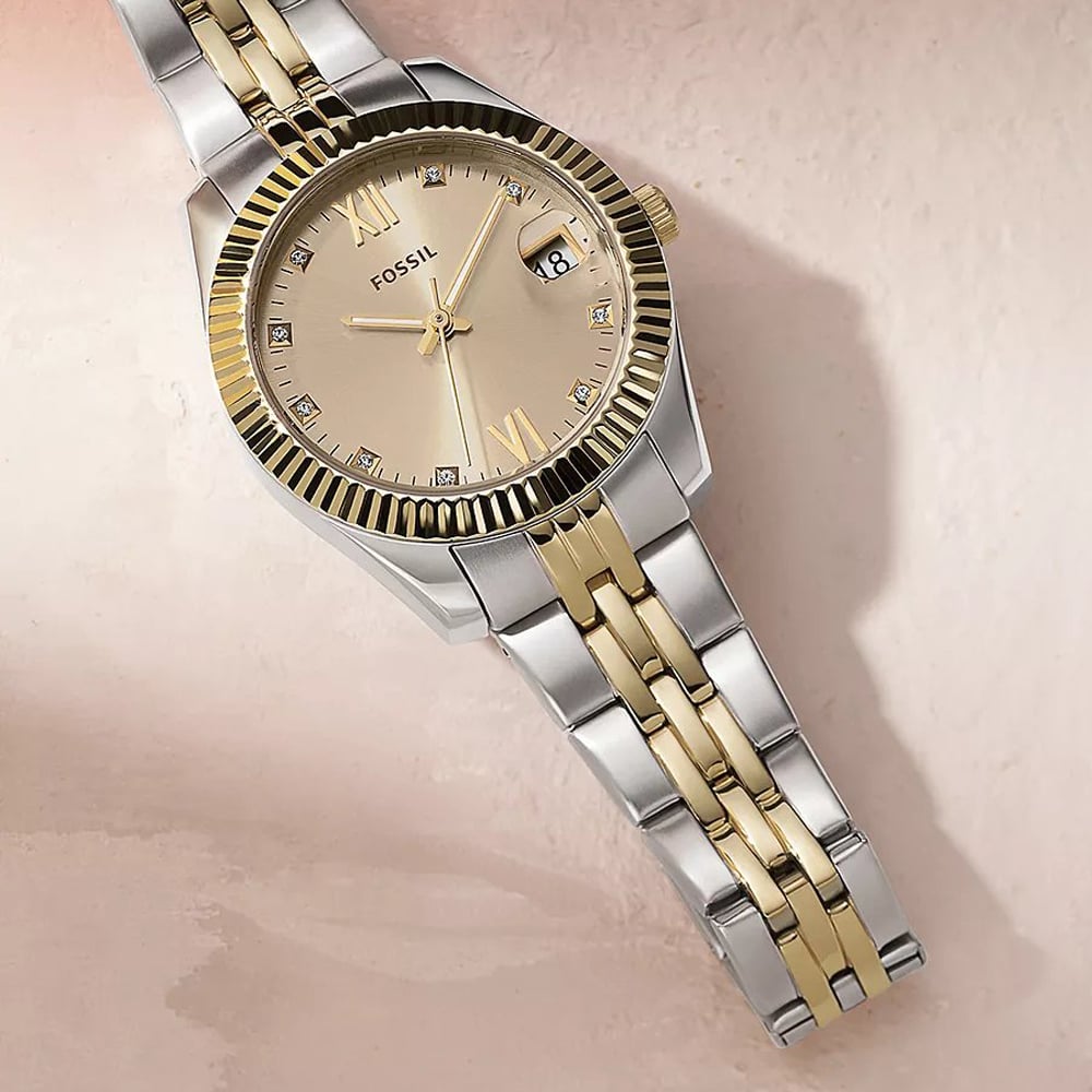 Fossil Scarlett mini 2 tone
