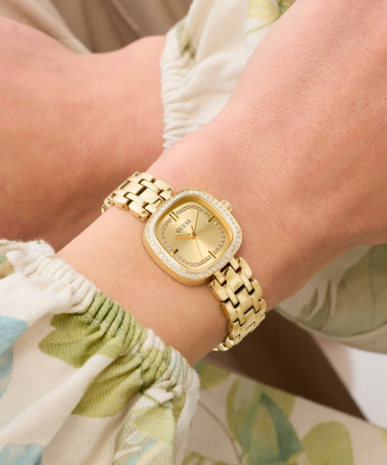 GUESS Ladies Hazel Gold Tone Analog Watch