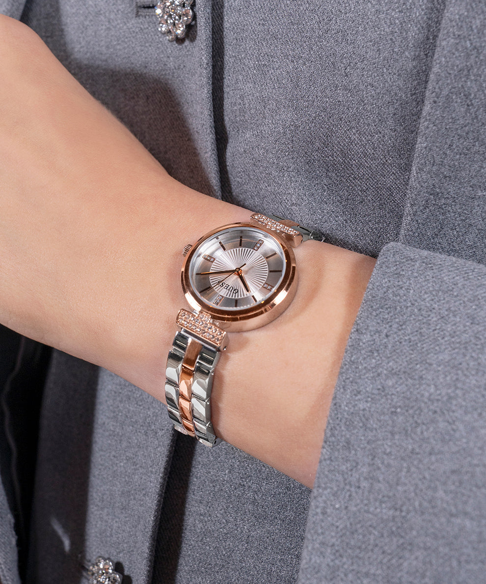 GUESS Ladies 2-Tone Rose Gold Tone Analog Watch