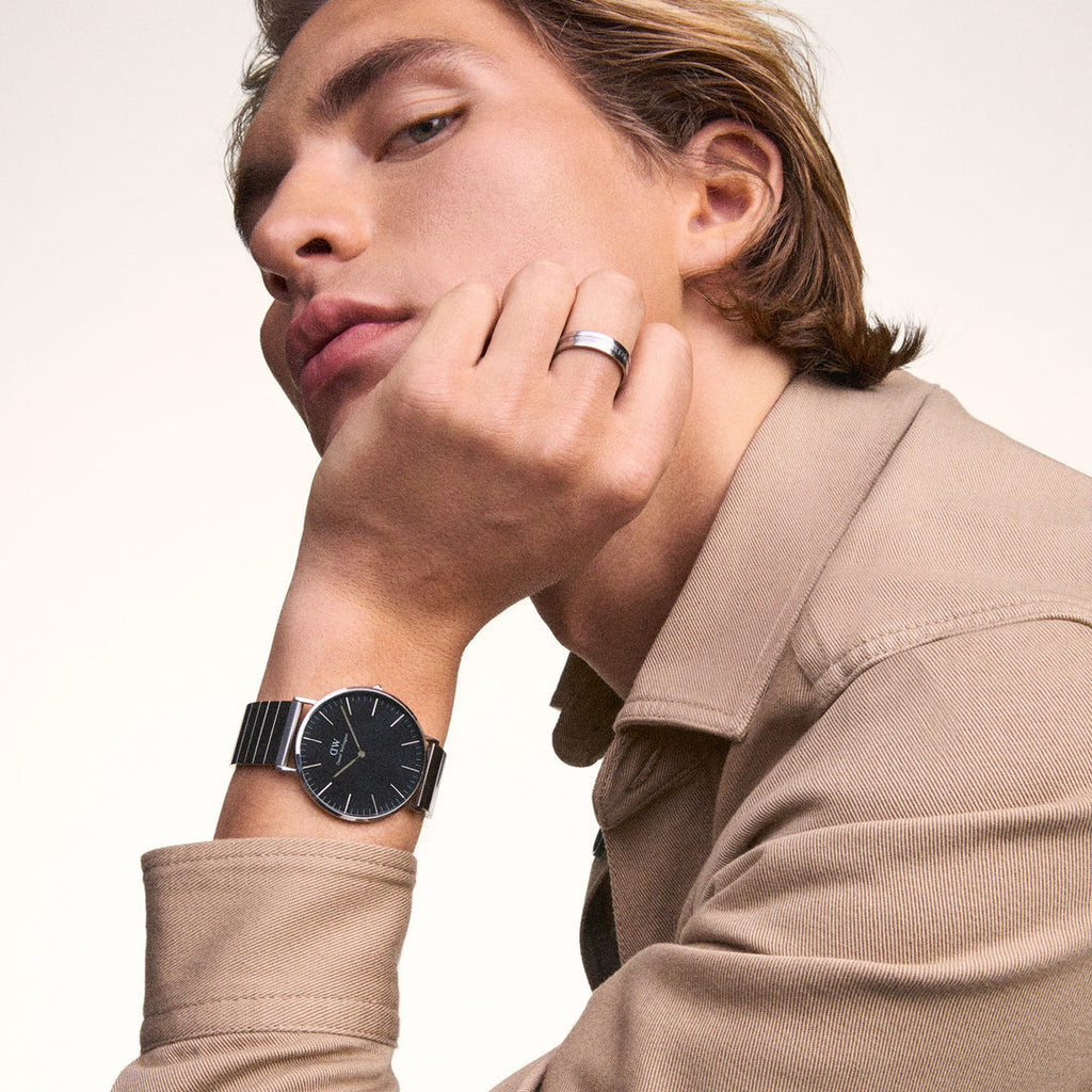 Daniel Wellington Silver Classic Piano Onyx