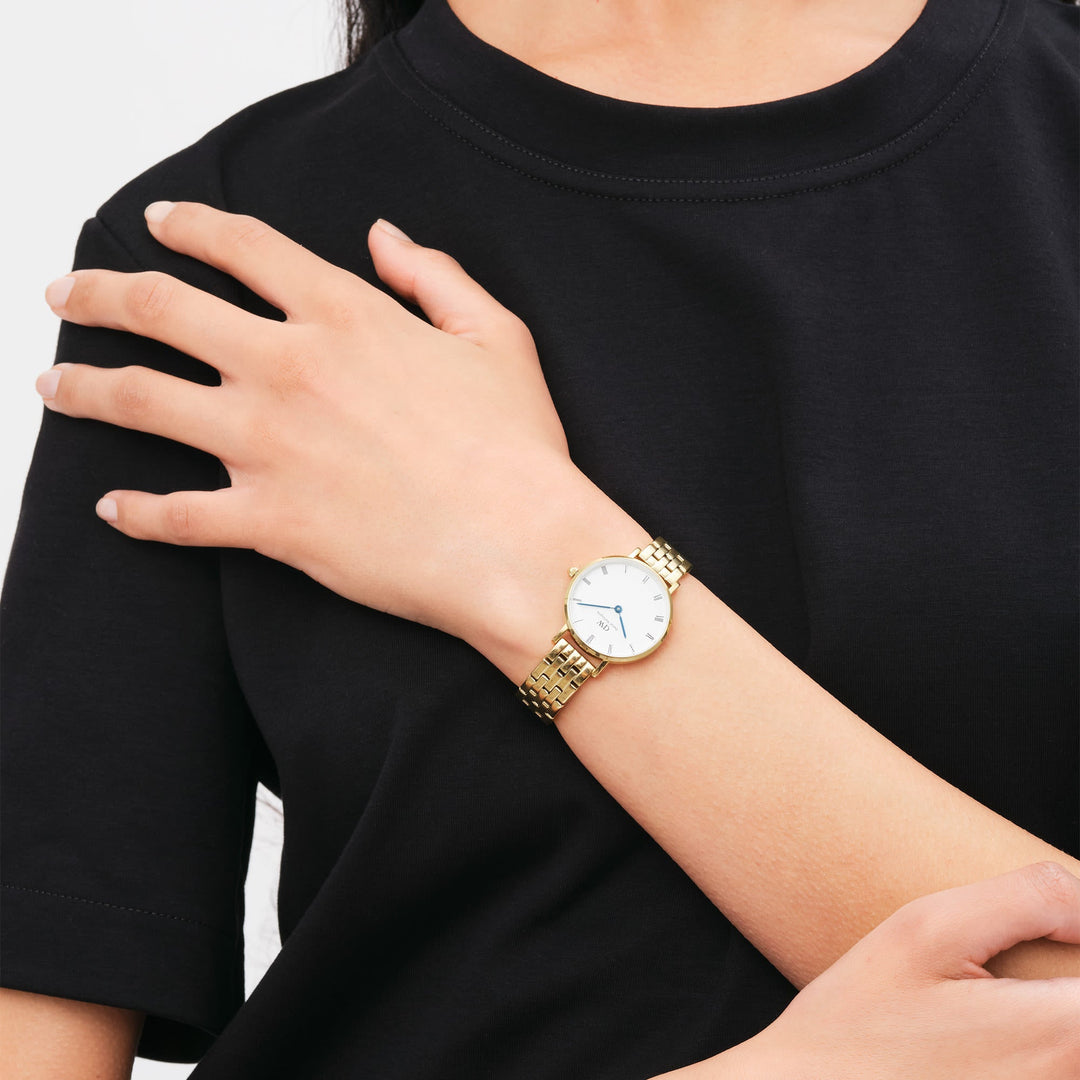 Daniel Wellington Petite Roman 5 Link Gold